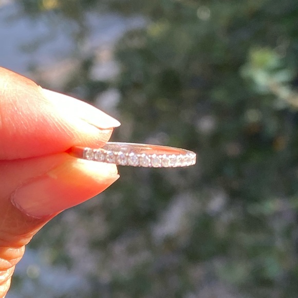 14k White Gold Diamond Anniversary Band - Picture 11 of 12